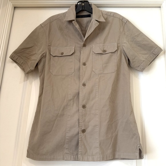 AllSaints Other - NWOT‎ AllSaints Shirt Mens Small Taupe Brown Short Sleeve Casual Work Travel